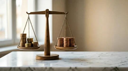Représentation conceptuelle d'un choix financier entre deux stratégies d'assurance de prêt immobilier
