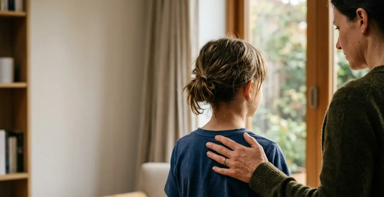 Scène évoquant la protection et la responsabilité familiale dans un contexte de vie quotidienne