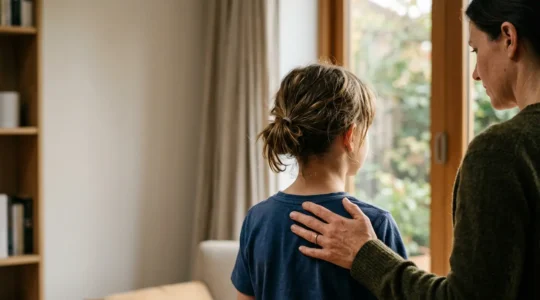 Scène évoquant la protection et la responsabilité familiale dans un contexte de vie quotidienne