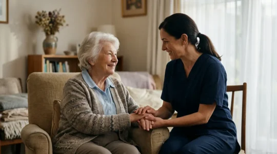 Accompagnement d'une personne en situation de dépendance à domicile avec aide humaine professionnelle