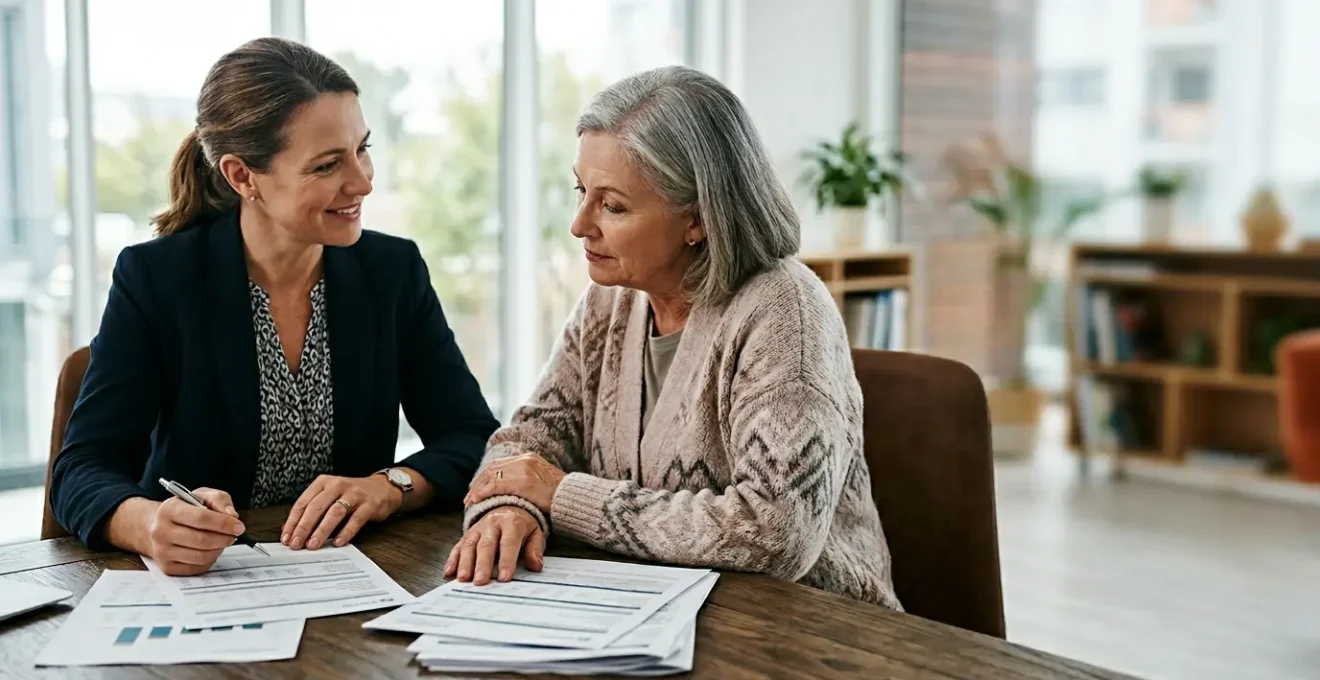 Consultation professionnelle entre conseiller et client autour de documents financiers