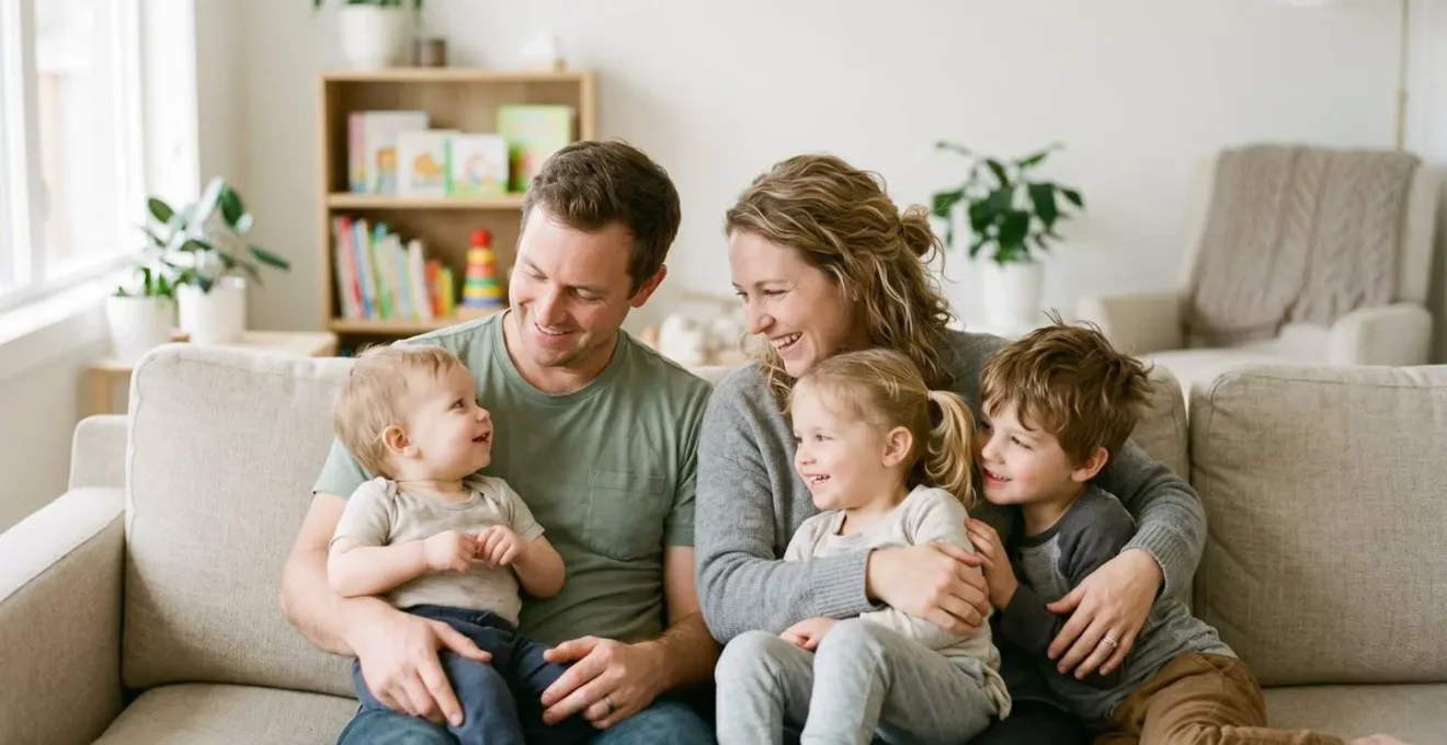 Protection d'une famille avec trois jeunes enfants grâce à l'assurance prévoyance décès