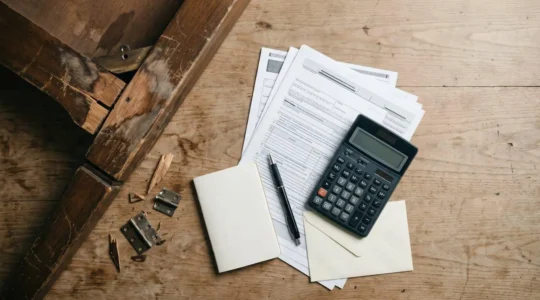 Expertise d'un sinistre mobilier avec documents et objets endommagés