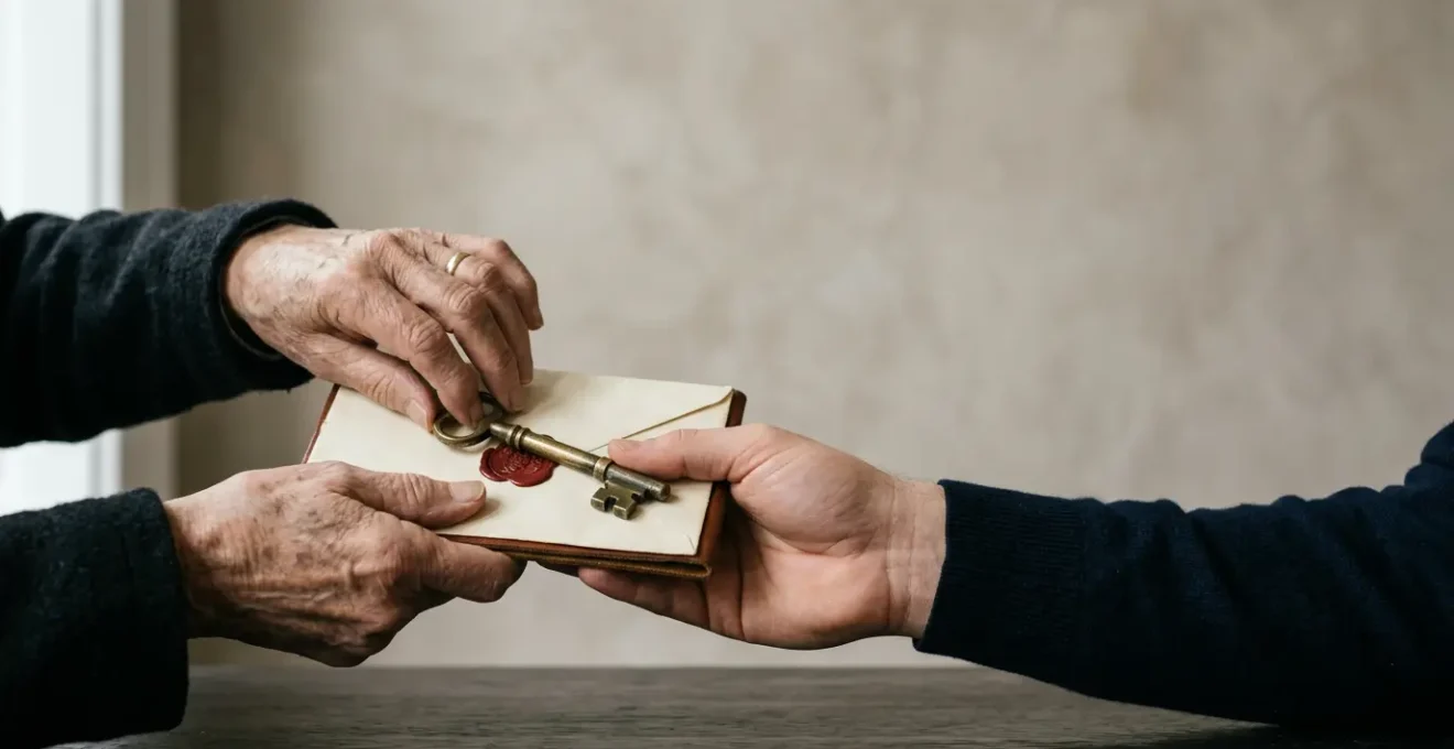 Représentation conceptuelle de la transmission patrimoniale via l'assurance décès, symbolisant la protection financière des proches