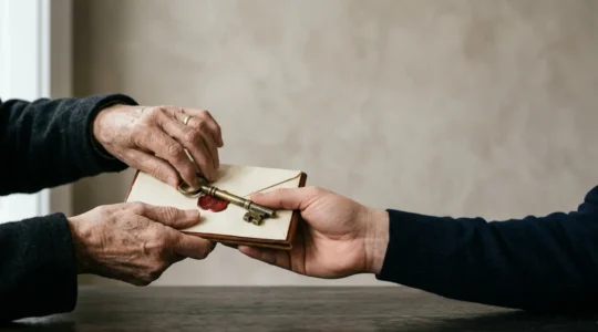 Représentation conceptuelle de la transmission patrimoniale via l'assurance décès, symbolisant la protection financière des proches